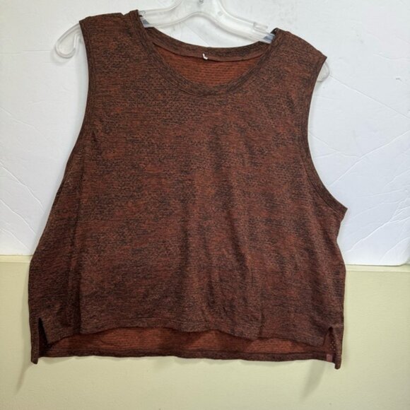 Lululemon Train to Be Tank Crop Mesh Top Slits '21 Boxy Stretch Seamless Shirt L - Picture 2 of 16